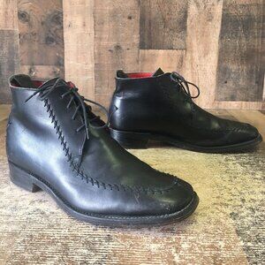 Jeffery West Northampton Vintage Leather Black Ankle Boots Mens UK 9 US 10